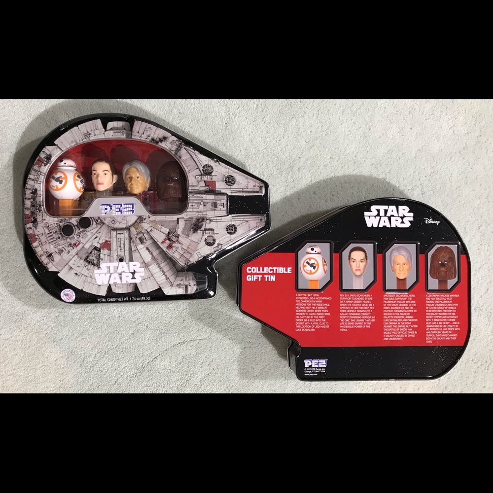 SEALED🚀 Star Wars Millenium Falcon Pez Collectible Tin